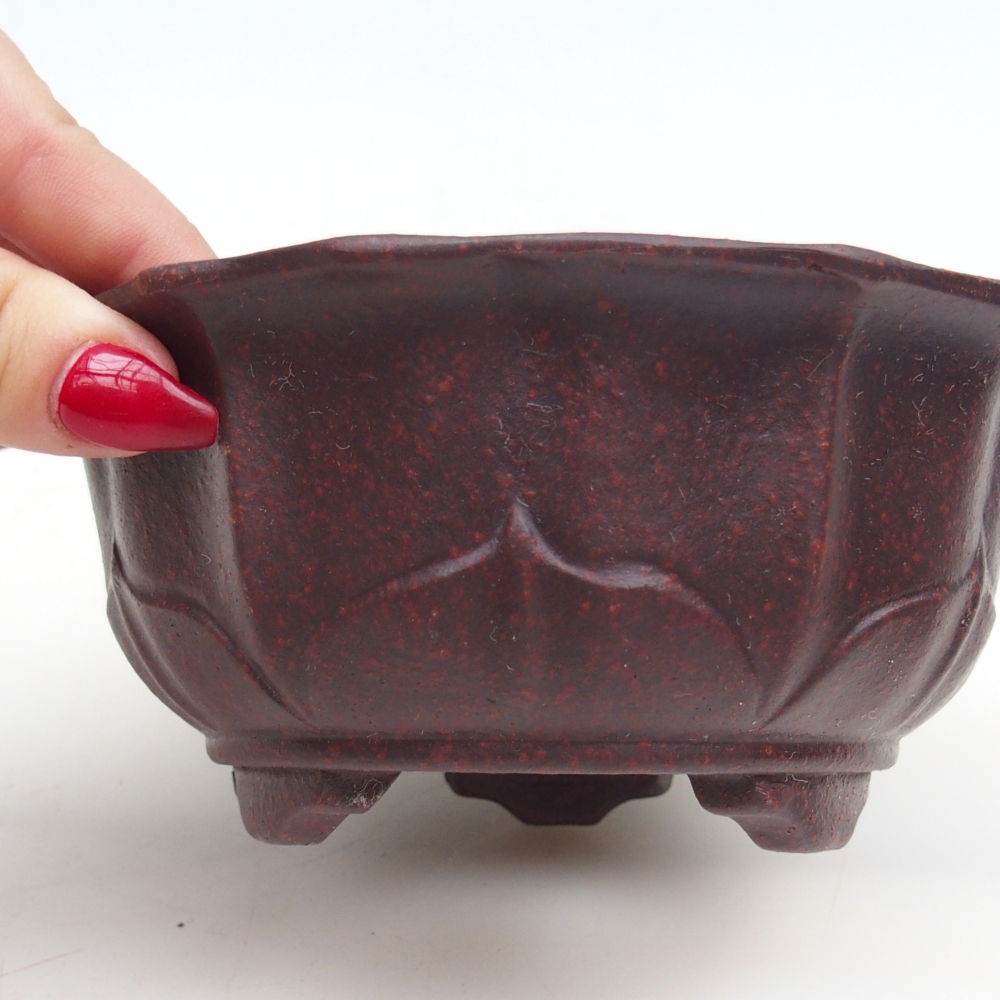 Ceramic bonsai bowl 15 x 15 x 6,5 cm, brown
