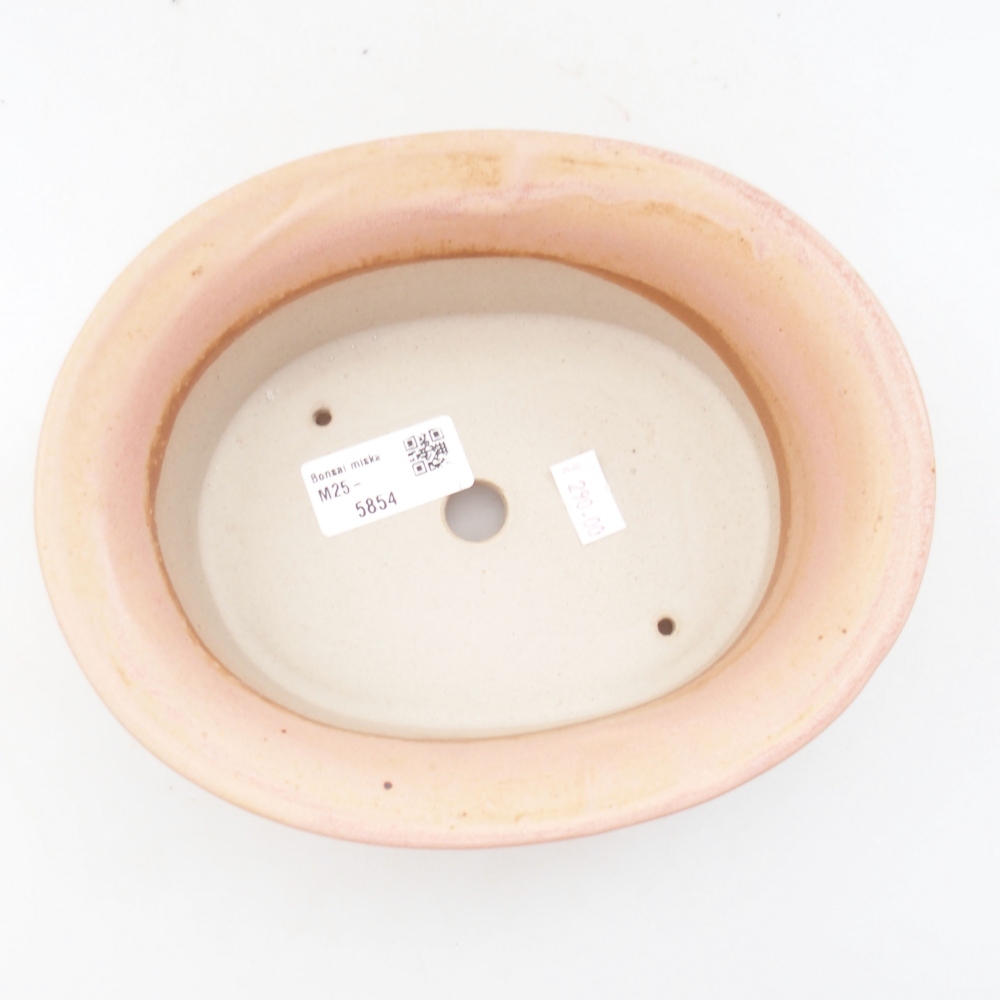 Ceramic bonsai bowl 19,5 x 16 x 6,5 cm, color pink