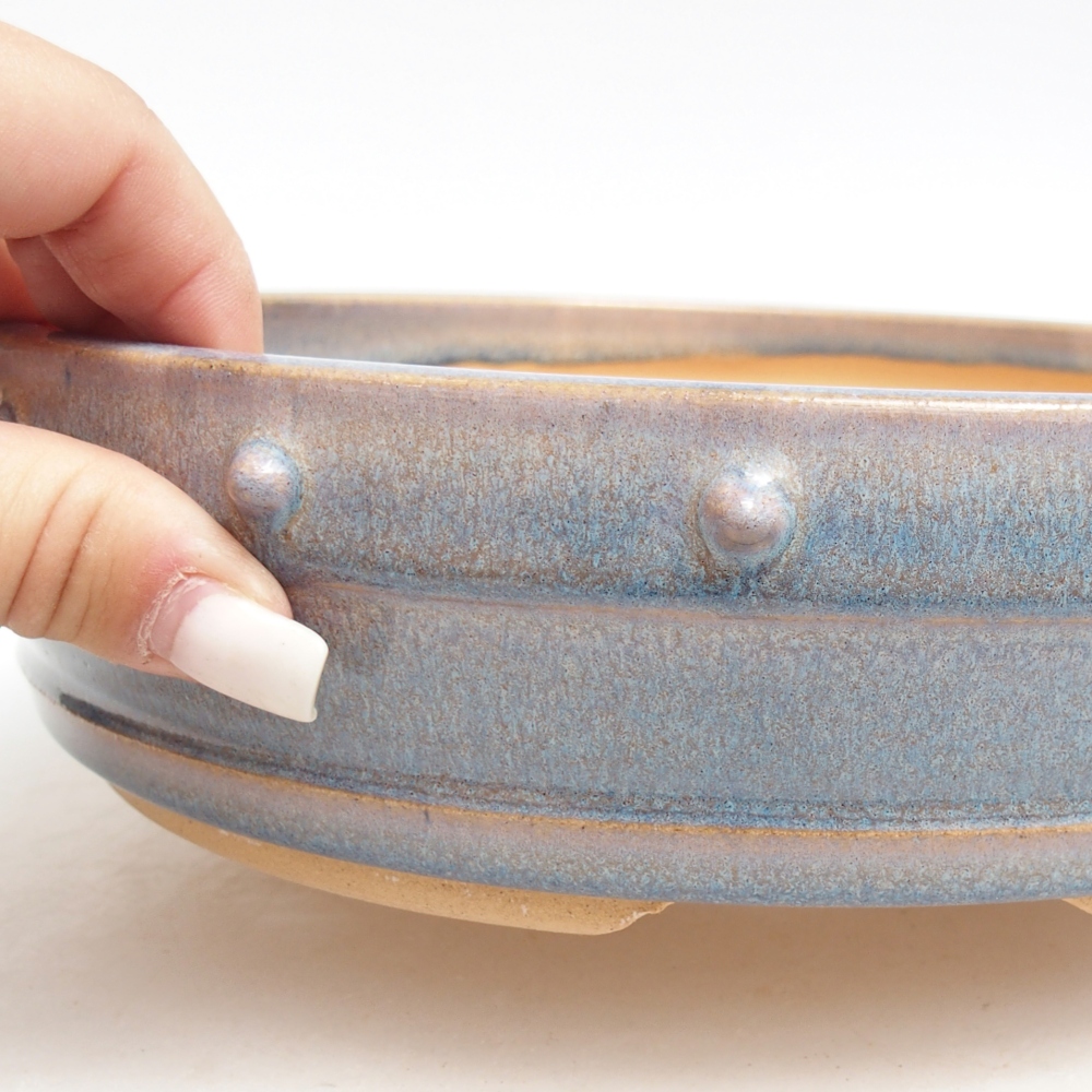 Ceramic bonsai bowl 23 x 23 x 6 cm, colour blue