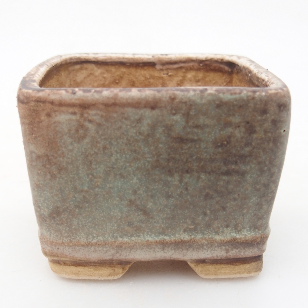 Ceramic bonsai bowl 6 x 6 x 4,5 cm, green
