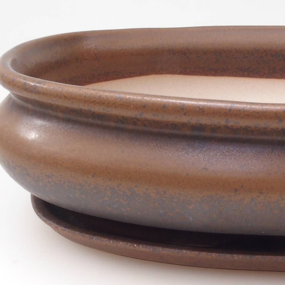 Bonsai bowl + saucer H01 - 12x9x5 cm
