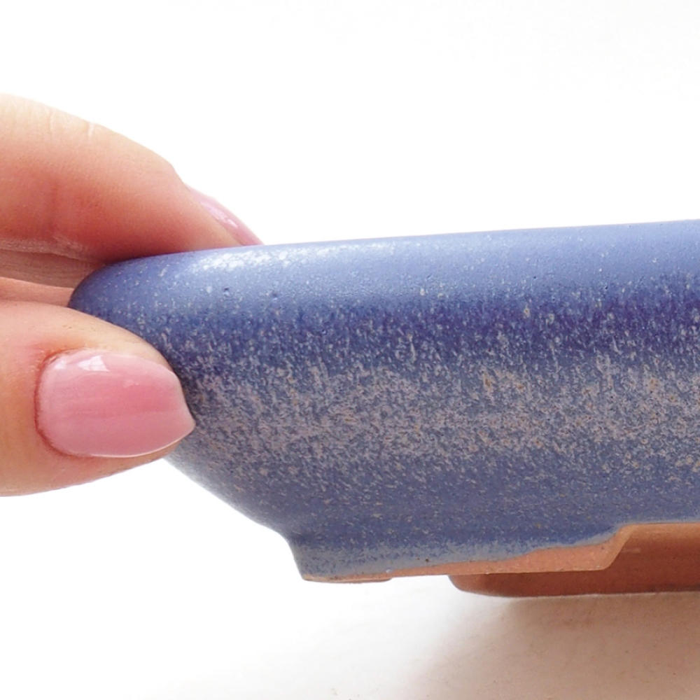 Ceramic bonsai bowl 17 x 13,5 x 3,5 cm, color blue