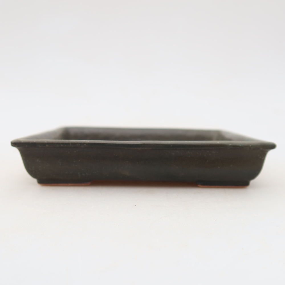 Ceramic bonsai pot, 13 x 10.5 x 2.5 cm, gray
