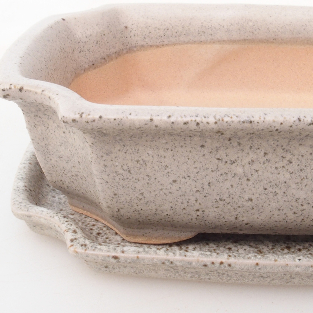 Bonsai bowl + saucer H01 - 12x9x5 cm