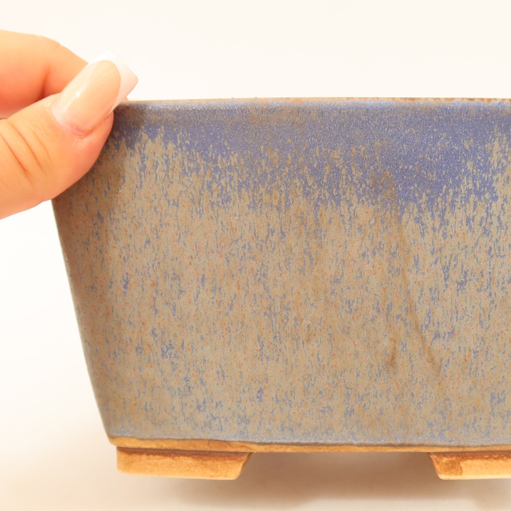 Ceramic bonsai bowl 16 x 16 x 10 cm, colour blue