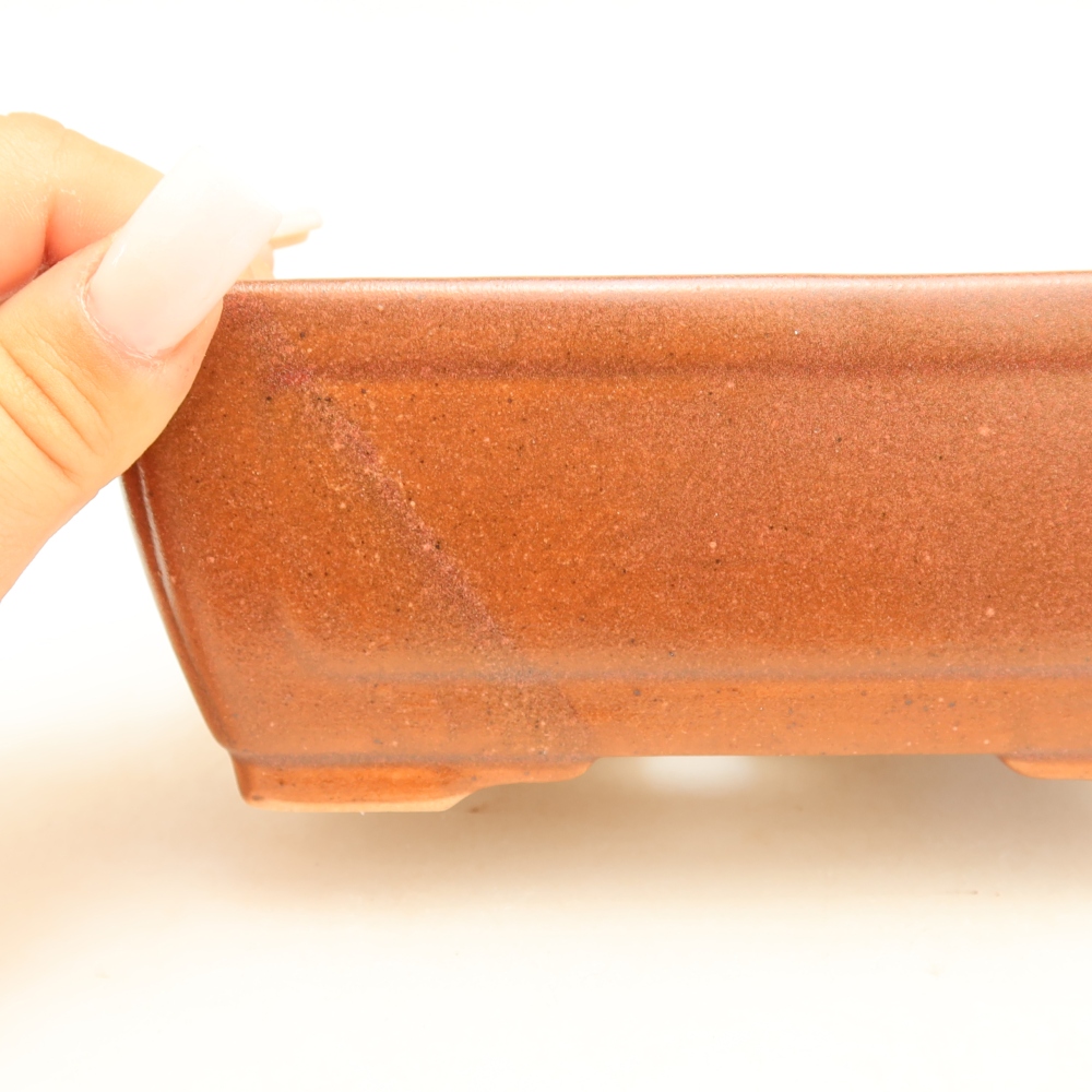 Ceramic bonsai bowl 16 x 12 x 6 cm, burgundy