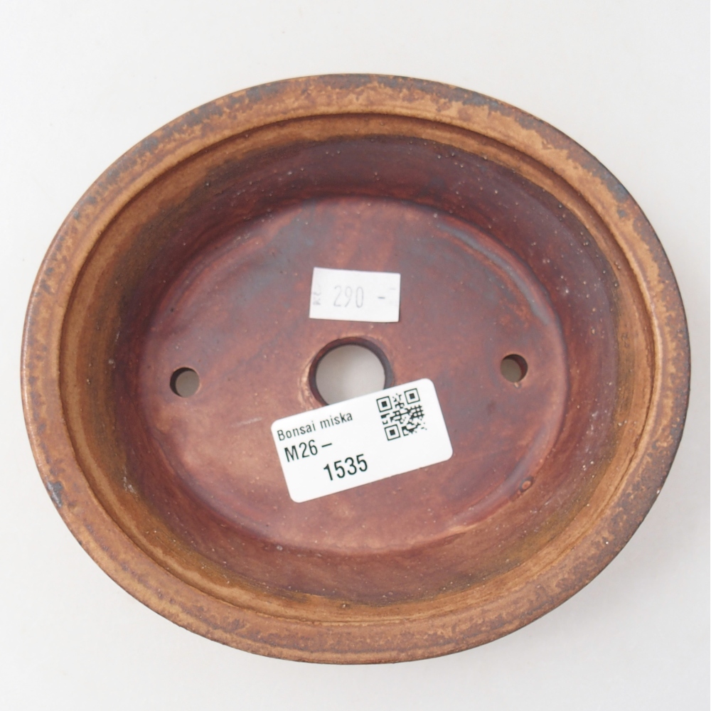 Ceramic bonsai bowl 14 x 12,5 x 4 cm, brown