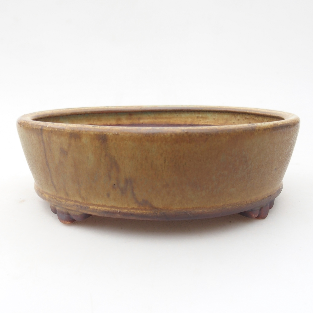 Ceramic bonsai bowl 15,5 x 15,5 x 5 cm, green