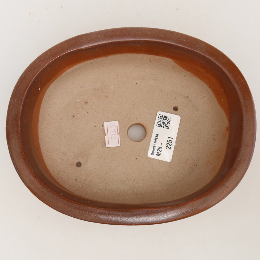 Ceramic bonsai pot, 18 x 14.5 x 5.5 cm, burgundy