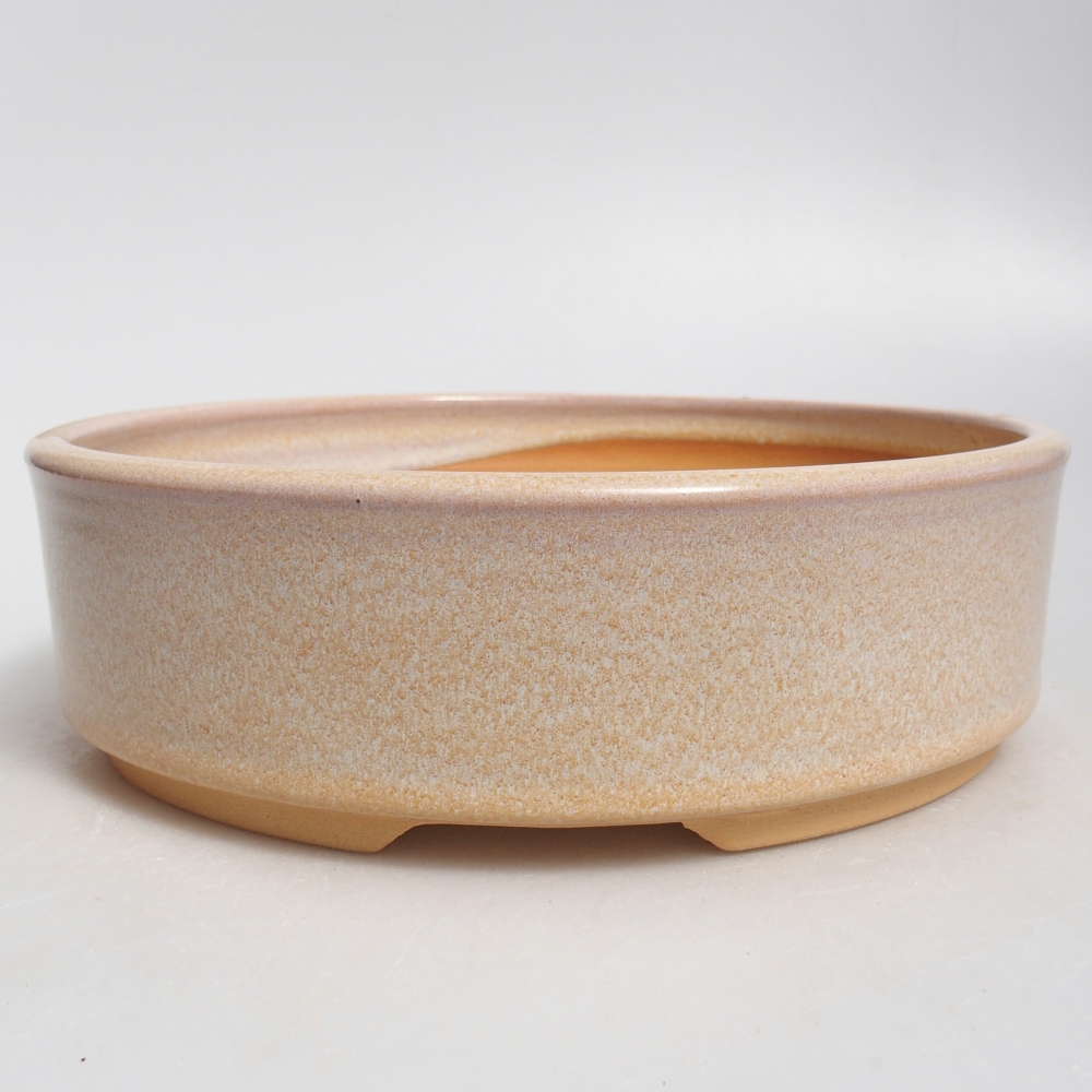 Ceramic bonsai bowl 20,5 x 20,5 x 6 cm, colour beige