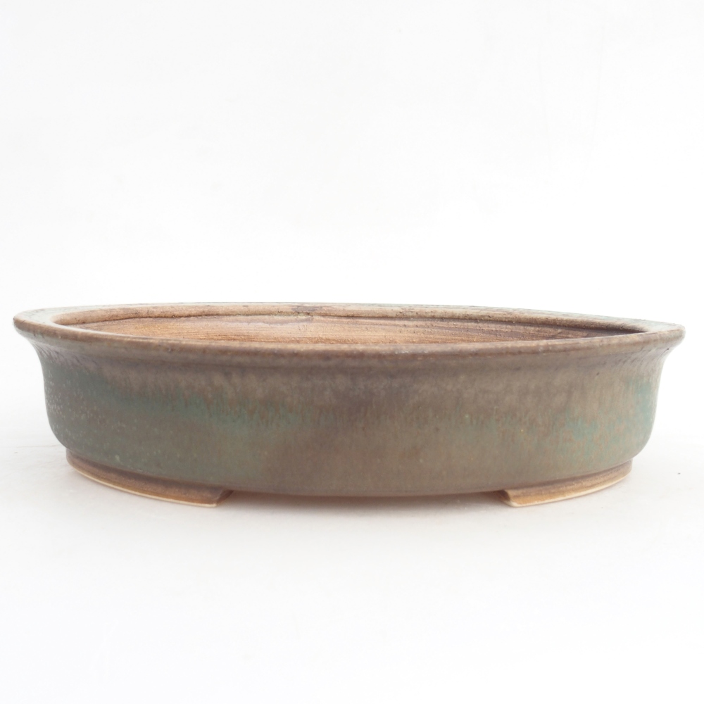 Ceramic bonsai bowl 26,5 x 24 x 5,5 cm, green