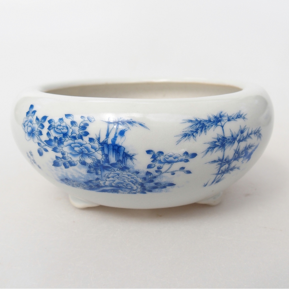 Ceramic bonsai bowl 10 x 10 x 5 cm, colour white