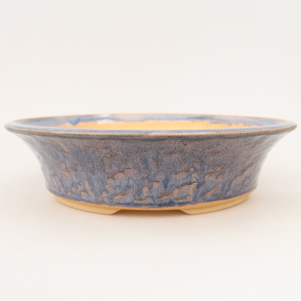Ceramic bonsai pot, 27 x 27 x 7 cm, blue