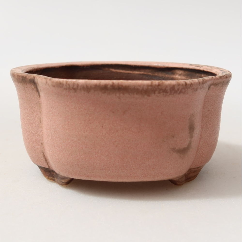 Ceramic bonsai pot, 8 x 7.5 x 3.5 cm, pink
