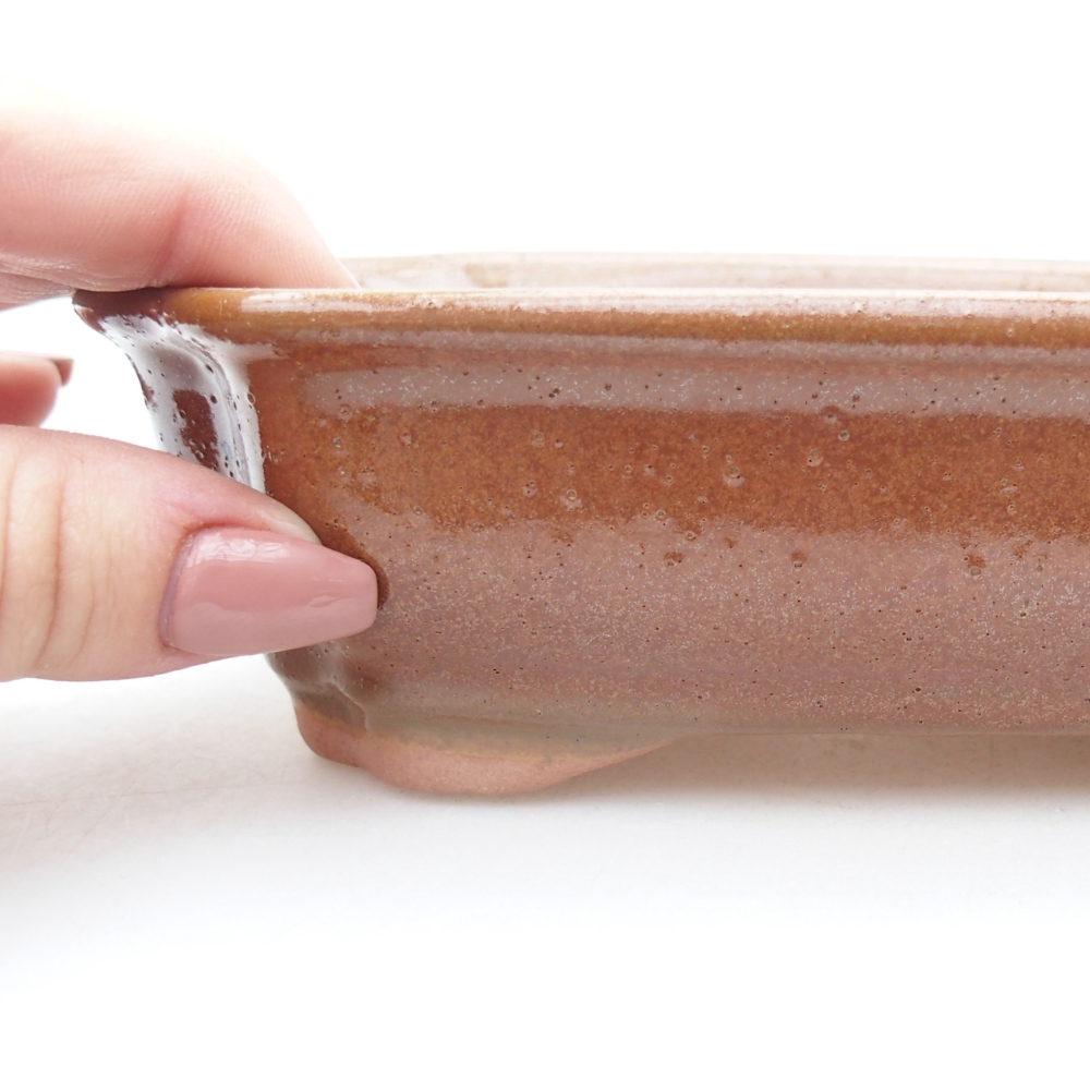 Ceramic bonsai bowl 15,5 x 12 x 4,5 cm, brown