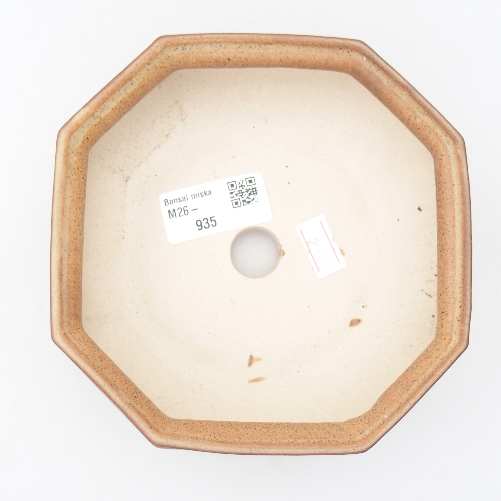 Ceramic bonsai bowl 13,5 x 13,5 x 4,5 cm, brown