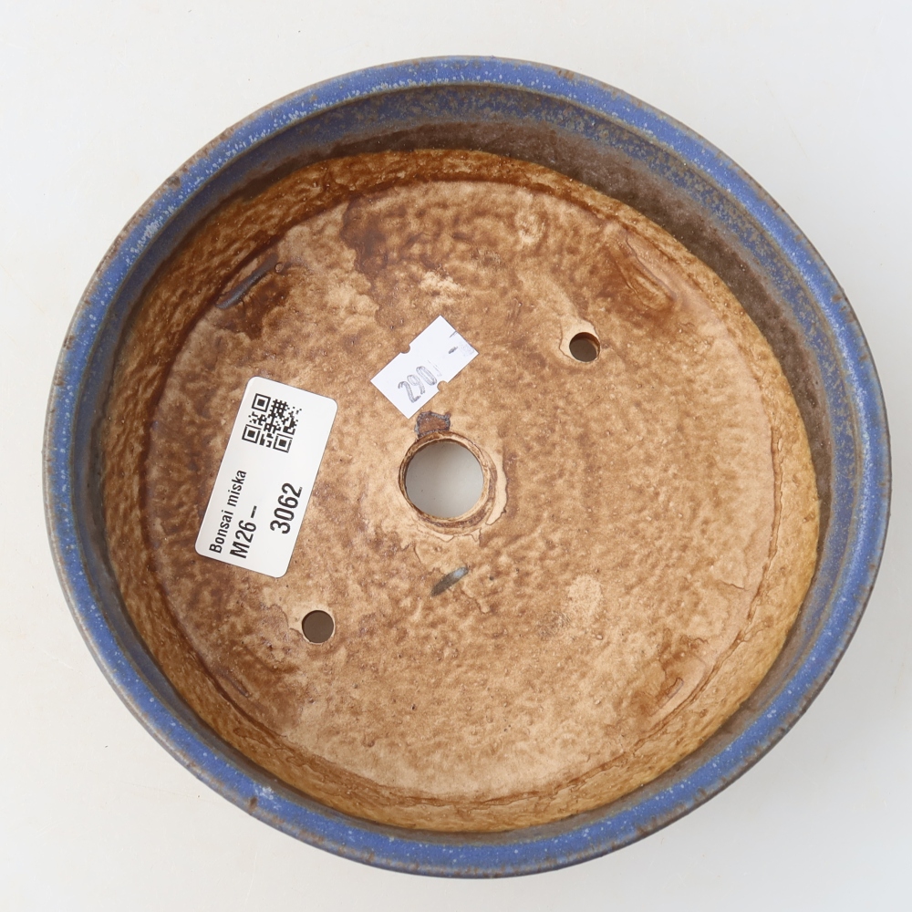 Ceramic bonsai pot, 13.5 x 12.5 x 5 cm, blue