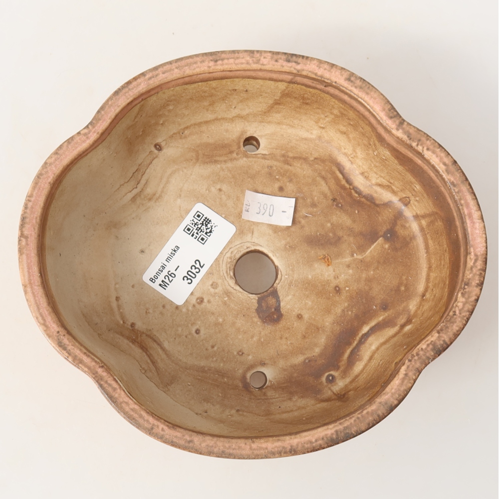 Ceramic bonsai bowl 17 x 15,5 x 5,5 cm, pink