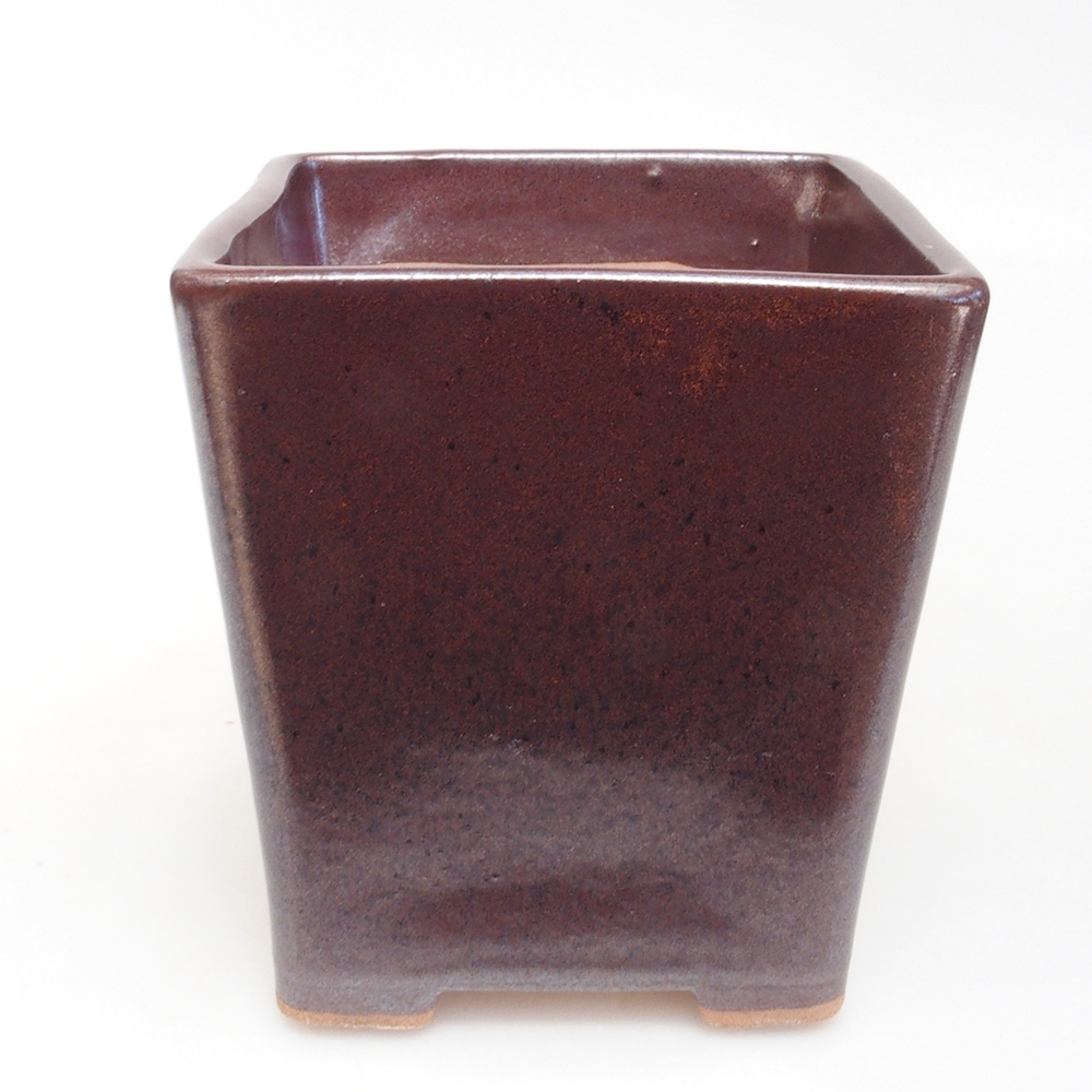 Ceramic bonsai bowl 10,5 x 10,5 x 11,5 cm, color brown