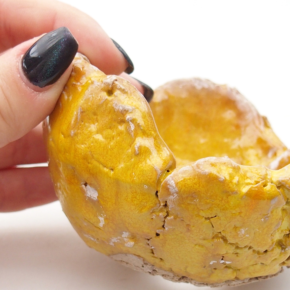 Ceramic Shell 9 x 9 x 6 cm , yellow