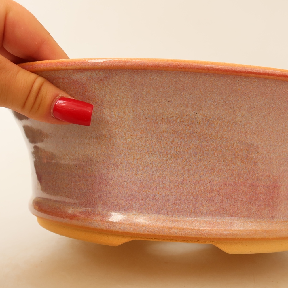 Ceramic bonsai pot, 27 x 27 x 9 cm, pink