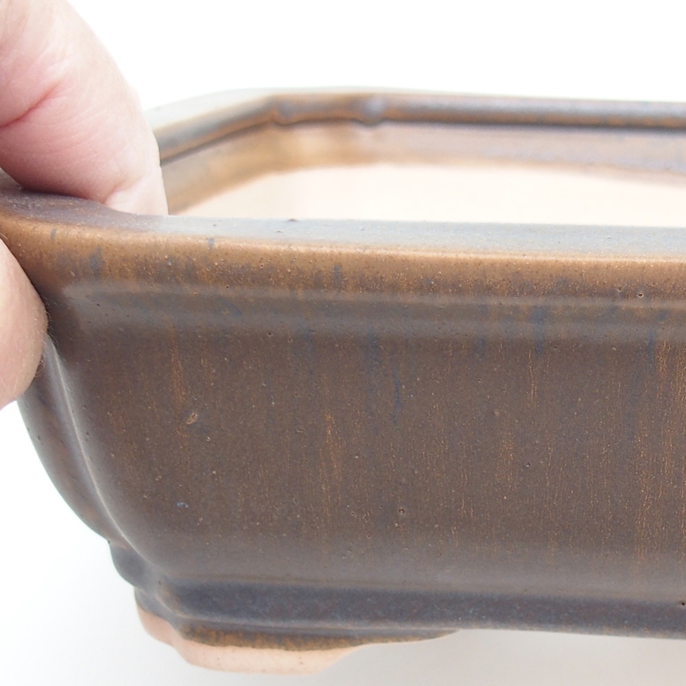 Bonsai bowl H20 - 26,5 x 21,5 x 6,5 cm. - brown
