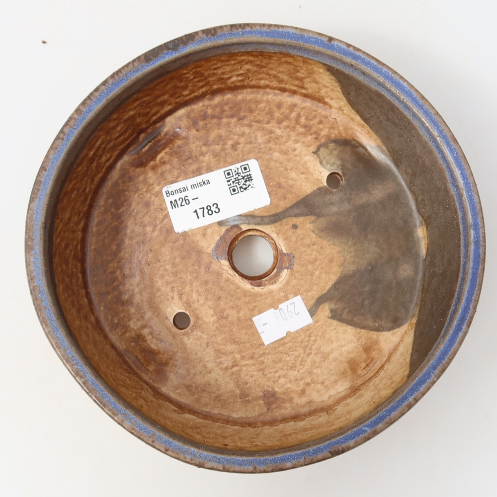 Ceramic bonsai pot, 15.5 x 15.5 x 5 cm, blue