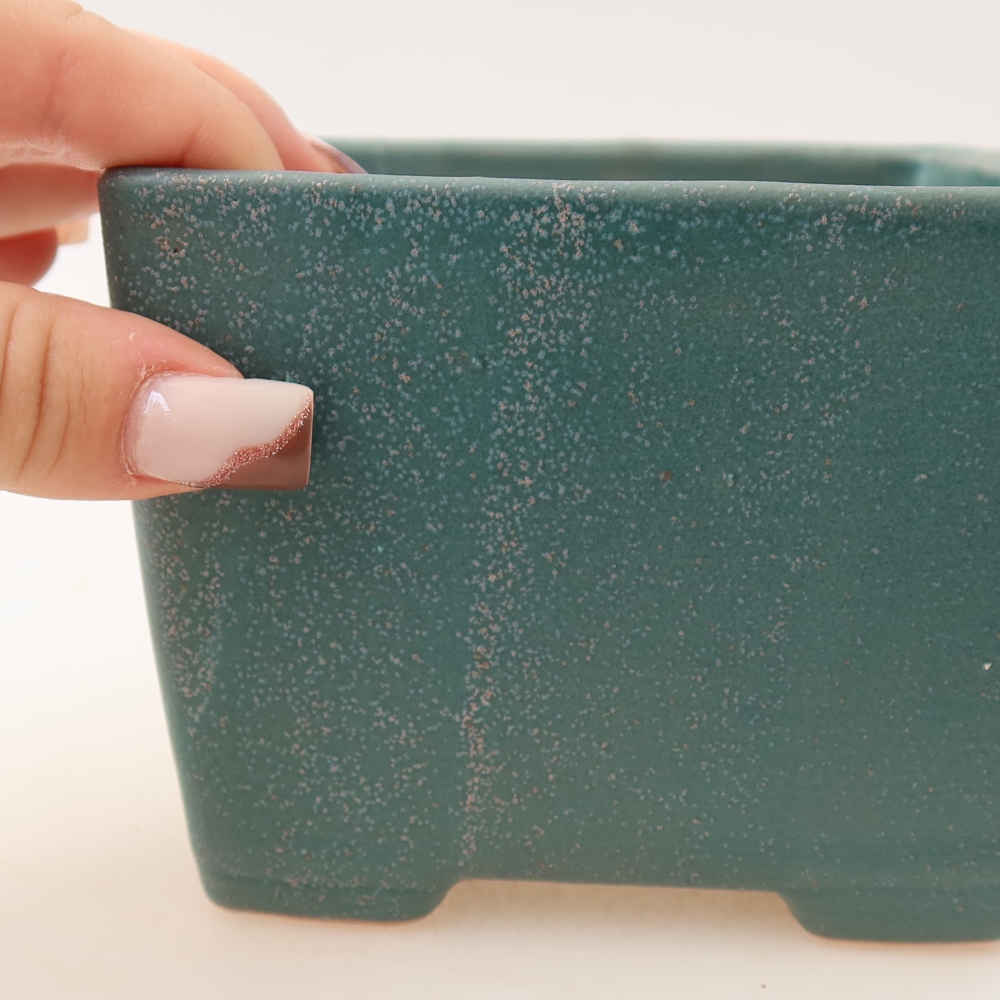 Ceramic bonsai pot, 11.5 x 11.5 x 9 cm, blue