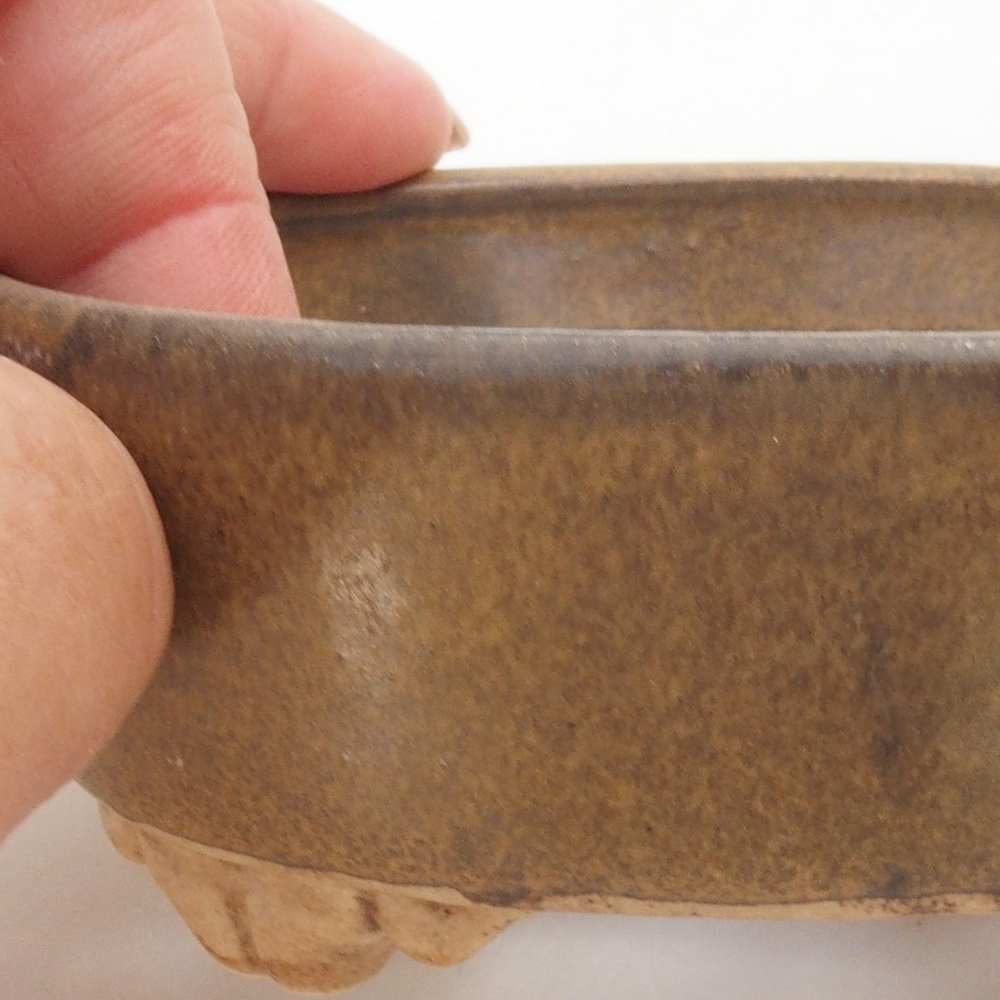 Ceramic bonsai bowl 9 x 8 x 3,5 cm, color brown