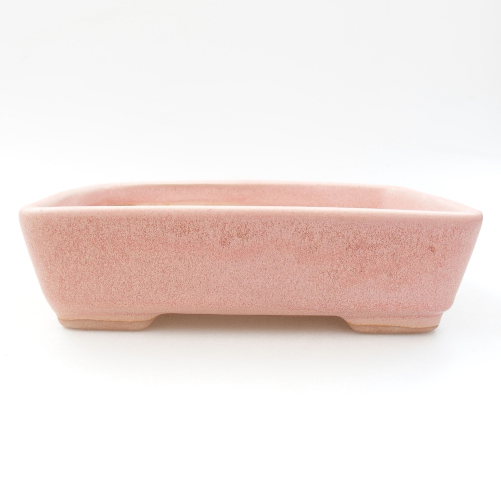 Ceramic bonsai bowl 18 x 13 x 5 cm, color pink