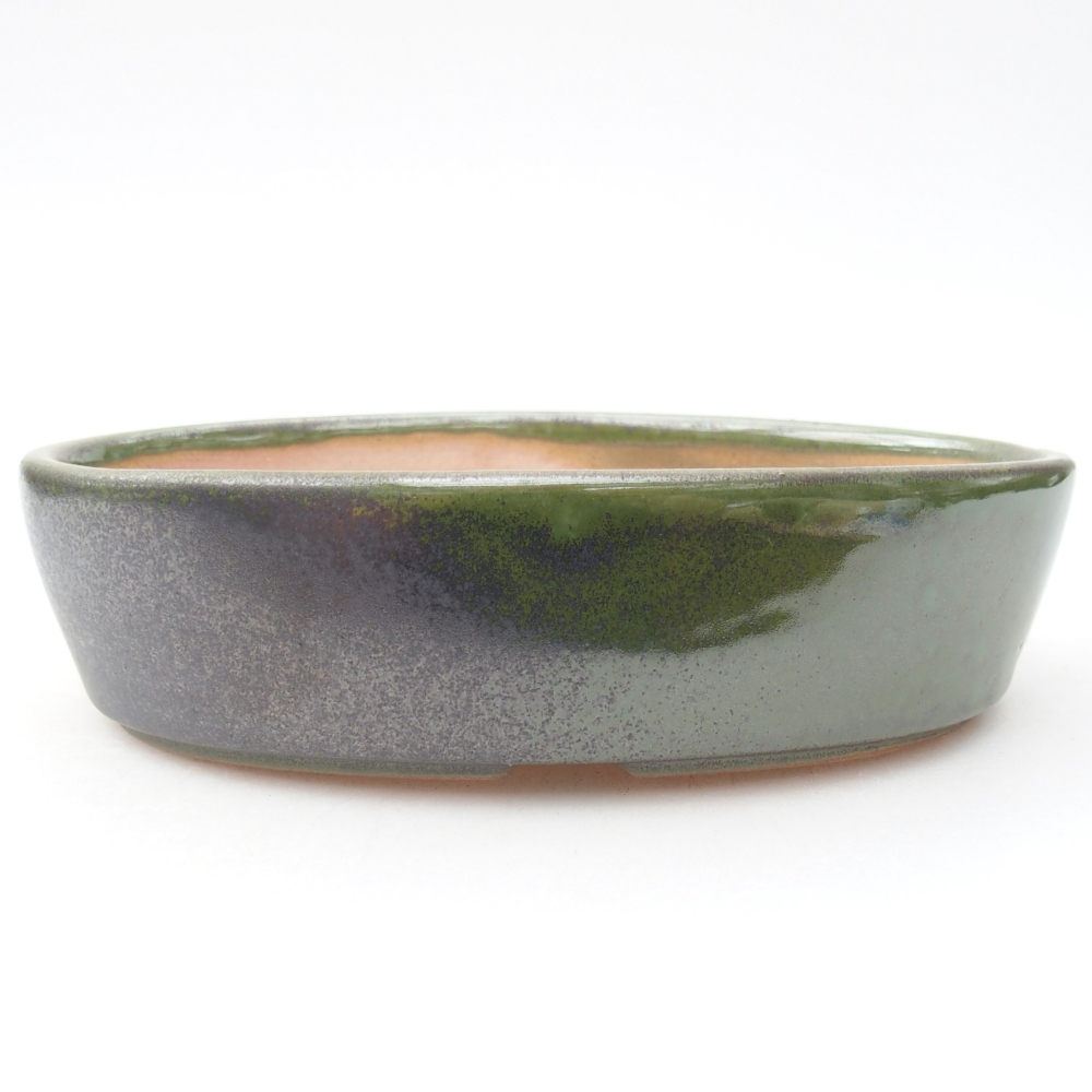 Ceramic bonsai bowl 16,5 x 11,5 x 4,5 cm, green