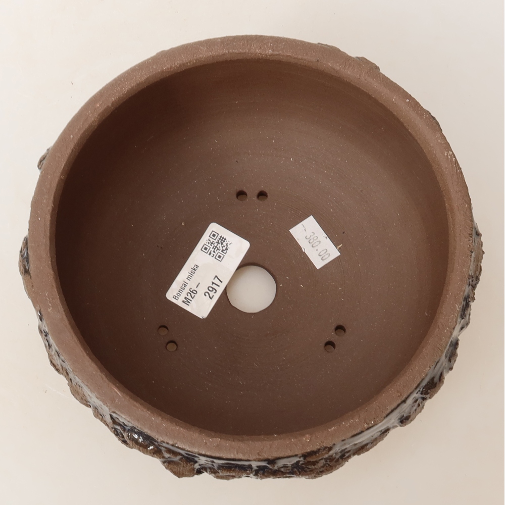 Ceramic bonsai pot, 16 x 16 x 8 cm, brown
