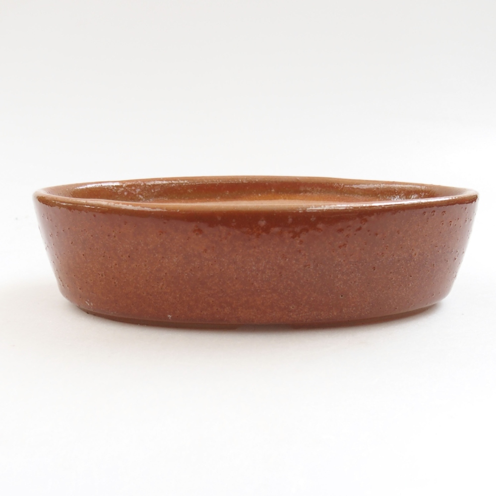 Ceramic bonsai bowl 16,5 x 11,5 x 4 cm, color brown
