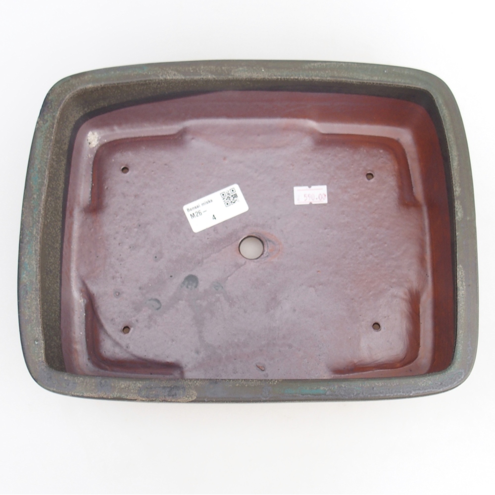 Ceramic bonsai bowl 26,5 x 20,5 x 7 cm, grey