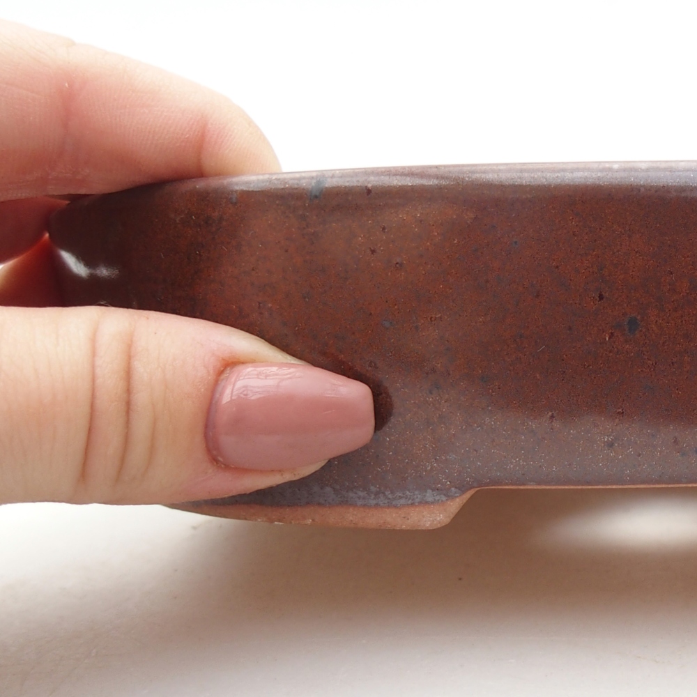 Ceramic bonsai bowl 17 x 14 x 4 cm, brown