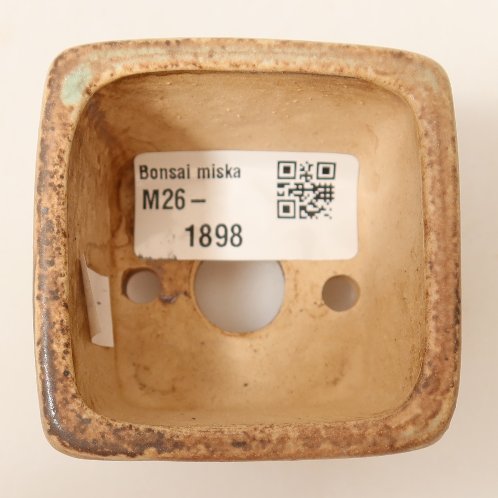 Ceramic bonsai bowl 6 x 6 x 4,5 cm, green