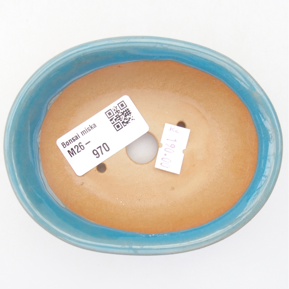 Ceramic bonsai bowl 11 x 8,5 x 4 cm, colour blue