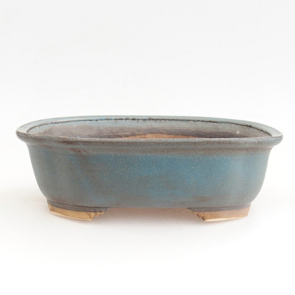 Ceramic bonsai bowl 25 x 20,5 x 7 cm, colour blue