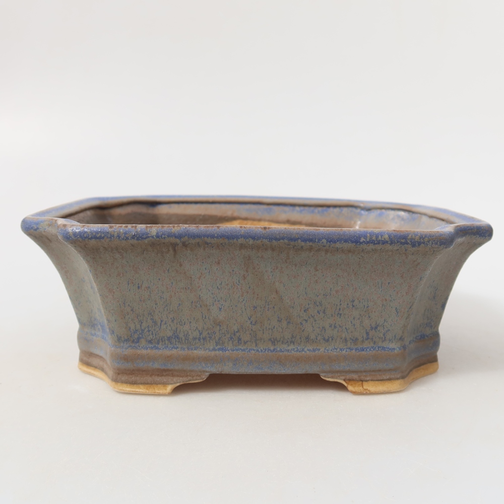 Ceramic bonsai pot, 18 x 15 x 6 cm, blue