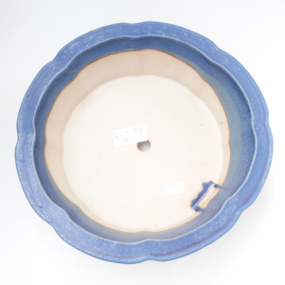 Ceramic bonsai bowl 26,5 x 26,5 x 8 cm, colour blue