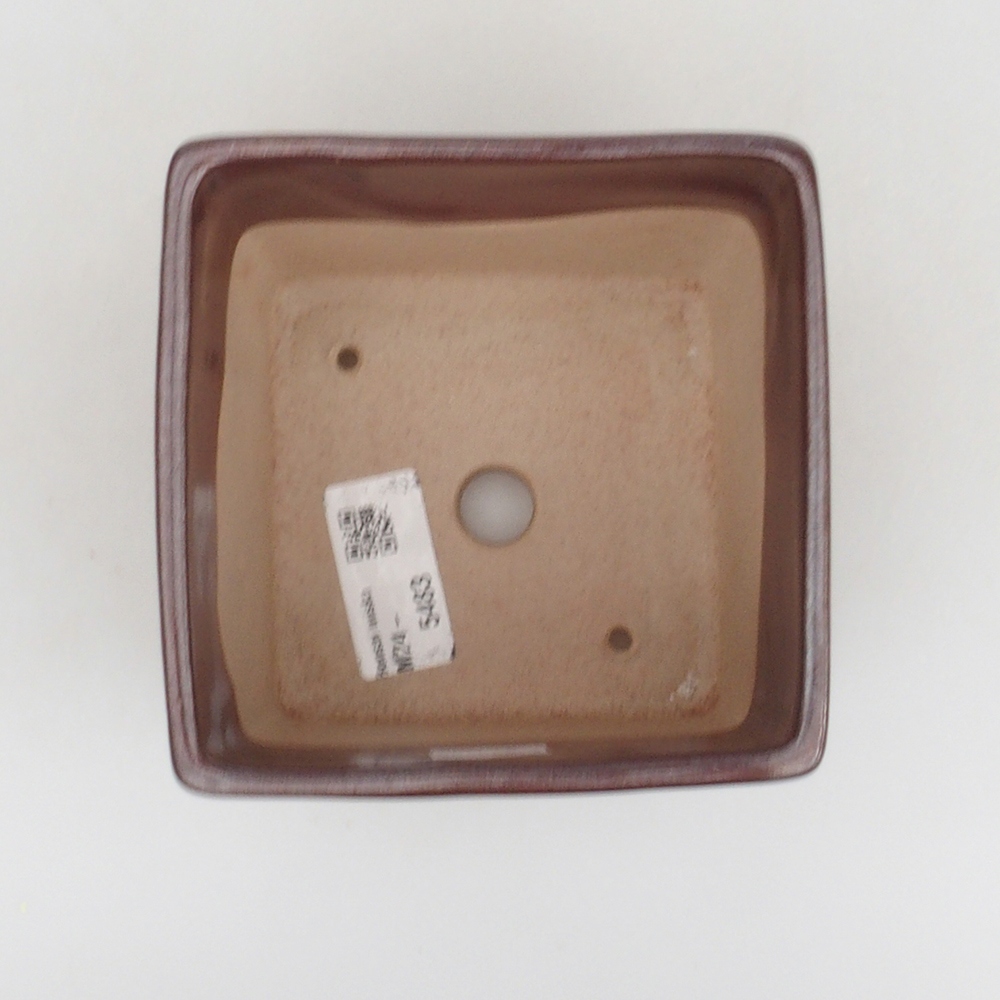 Ceramic bonsai bowl 11 x 11 x 8,5 cm, color brown