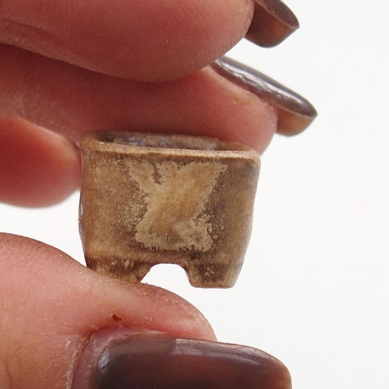 Mini bonsai bowl 1.5 x 1.5 x 1 cm, color brown