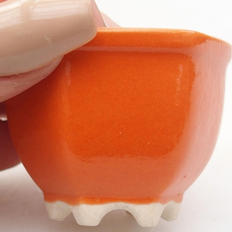 Mini bonsai bowl 4.5 x 4 x 3 cm, color orange