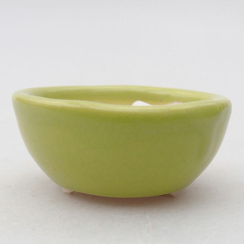 Mini bonsai bowl 4 x 4 x 1.5 cm, color green