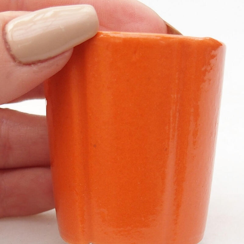Mini bonsai bowl 4 x 4 x 4.5 cm, color orange