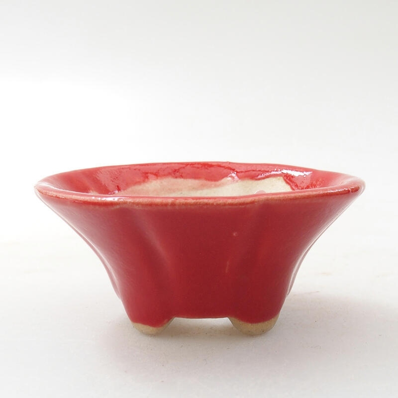 Mini bonsai bowl 5.5 x 5.5 x 2.5 cm, color red