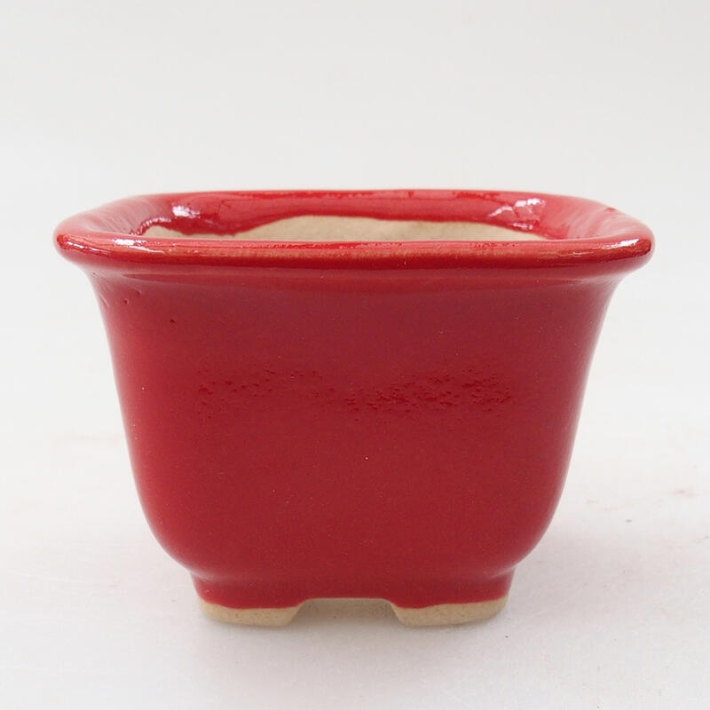 Mini bonsai bowl 6.5 x 6.5 x 4.5 cm, color red
