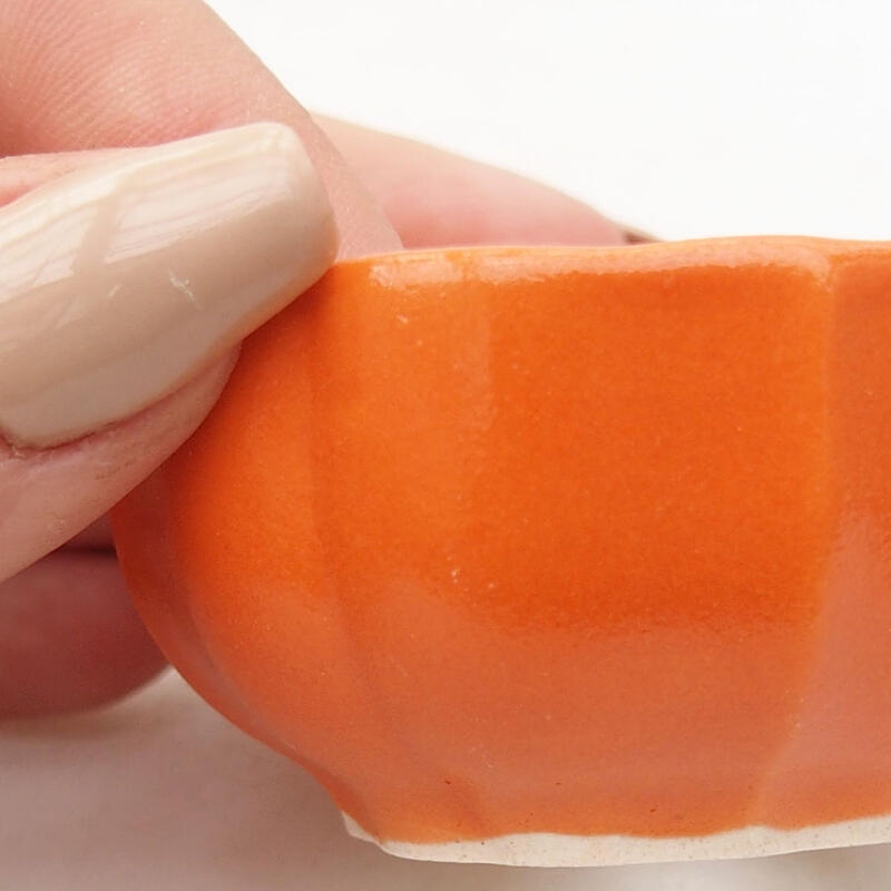 Mini bonsai bowl 6 x 6 x 3 cm, color orange