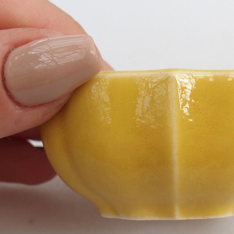 Mini bonsai bowl 6 x 6 x 3 cm, color yellow
