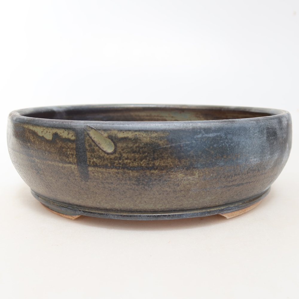Ceramic bonsai bowl 16,5 x 16,5 x 5 cm, brown